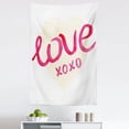 thumbnail image 1 of Xo Tapestry, Love Typography on a Heart with Kisses Letters Romantic Print, Fabric Wall Hanging Decor for Bedroom Living Room Dorm, 5 Sizes, Dark Coral and Cream, by Ambesonne, 1 of 1