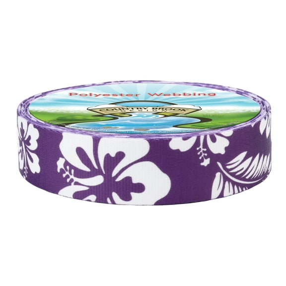 Country Brook Design - Purple Hawaiian Polyester Webbing (1 Inch)