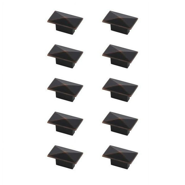 Elégant Décor KB2026-ORB-10PK 2 Po Perry Huilé Bronze Rectangle Bouton & 44; Ensemble de 10