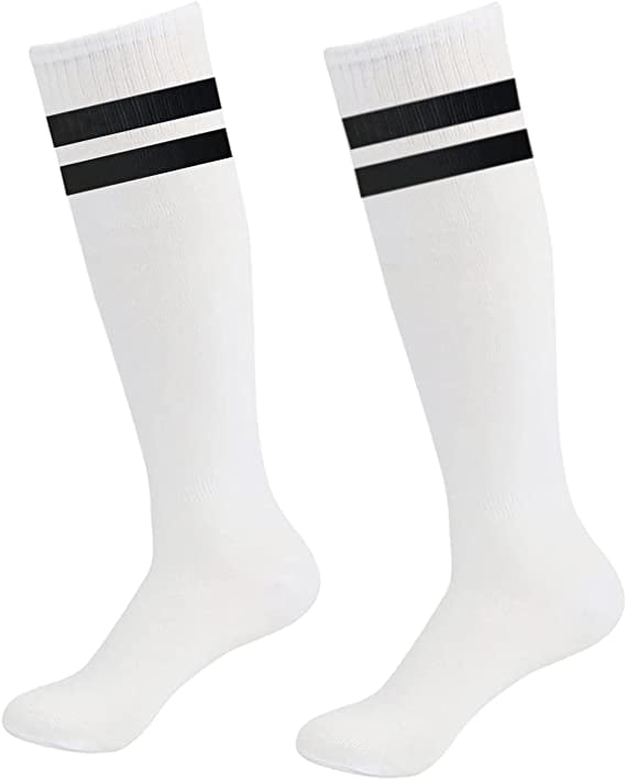 1 Pair Kids Soccer Socks Knee High Socks Striped Socks for Athletic