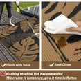 thumbnail image 5 of HOMERRY Geometric Leaf Outdoor Rug Straw Plastic Area Rug for Balcony Pool RV Waterproof Reversible Carpet, Brown/Black, 6'x 9', 5 of 7
