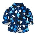 thumbnail image 5 of Bxsruta Blouse for Kids, Star Print Button Down Casual Shirt, Long Sleeve Collared Kids Outerwear, 5 of 6