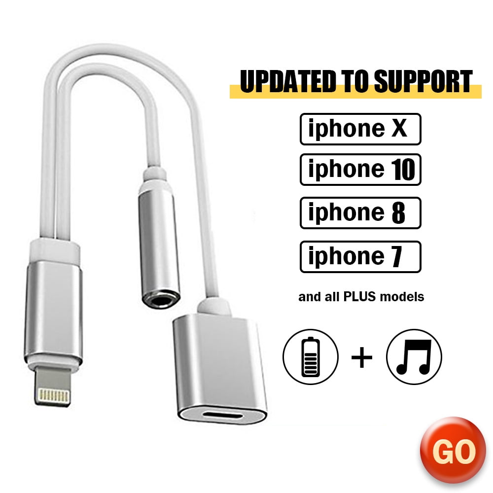 iPhone Adapter Charger Jack 3.5 mm Jack Headphone Adapter, 2 in 1