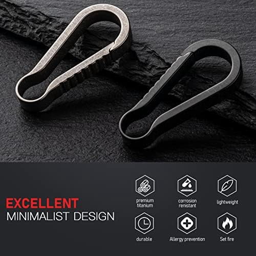 Jointown Titanium Key Ring Hooks, Small Carabiner Keychain Clip,Mini Snap Keyring Key Organizer Key Chain