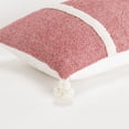 thumbnail image 2 of HomeRoots 518669 14 x 14 in. Red & White Cotton Pillow with Tassels Edges, 2 of 5