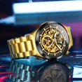 thumbnail image 4 of OLEVS Skeleton Watches for Men Luxury Dress Automatic Self Winding Mechanical Gold Plated Stainless Steel Waterproof Luminous Business Men Wrist Watch Reloj Para Hombre, 4 of 15