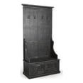 thumbnail image 1 of Mary Accent Hall Tree Coat Rack with Bench- 4 Hooks- Farmhouse Black, 1 of 7