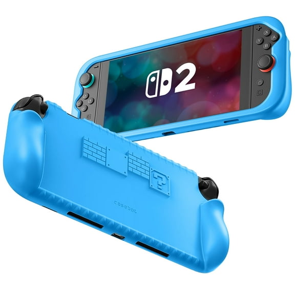 FINTIE Case for Nintendo Switch 2 (2025) with Game Card Slots, Soft Silicone [Anti-Slip] Shock Proof Protective Cover, Ergonomic Grip Case, Blue