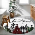 thumbnail image 3 of Round Rugs 4Ft, Christmas Tree Round Area Rug Washable Indoor Throw Carpet, Xmas Tree Watercolor Snowflake Soft Non Slip Circle Rug for Kitchen Nursery Room Home Decor Aesthetic, 3 of 8