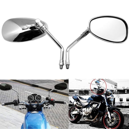 Universal 10mm Chrome Rearview Mirrors Motorcycle Motocross Scooter E-bike Racing Motorbike Side Mirror Rear View Accessories