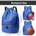thumbnail image 6 of TIFOR Sports Drawstring Backpack - String Swim Gym Bag with Shoes Compartment and Wet Proof Pocket for Women&Men, 6 of 9