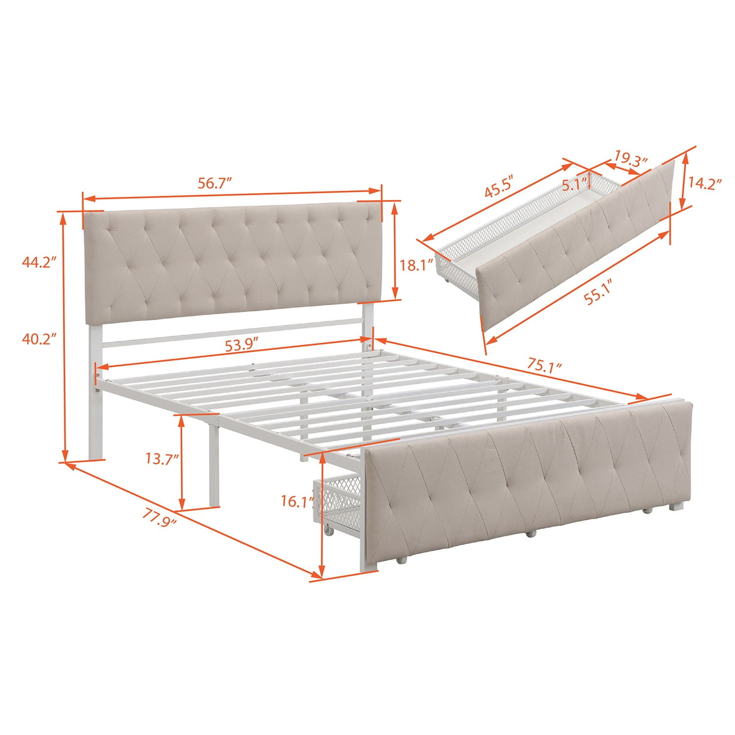 Kadyn Full Bed Frame Heavy Duty, Metal Platform Bed Frame, Sturdy Steel Frame, Support Up to 400lbs, No Box Spring Needed, Noise-free, Easy Assembly, Beige&Full Kadyn Full Bed Frame Heavy Duty, Metal Platform Bed Frame, Sturdy Steel Frame, Support Up to 400lbs, No Box Spring Needed, Noise-free, Easy Assembly, Beige&Full