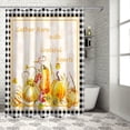 thumbnail image 4 of Fall Shower Curtain Harvest Fruits Shower Curtains for Bathroom Pumpkin Fallen Leaves Black Plaid Bath Curtains Sets for Autumn Thanksgiving Seasonal Bathroom Decor Fabric Waterproof 72 x 72 in, 4 of 6