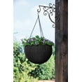 Keter Resin Rattan Set of 2 Round Hanging Planter Baskets for Indoor