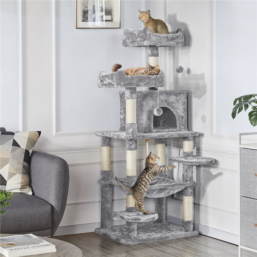Topeakmart 59'' H Multi Level Cat Tree Condo with Plush Perches