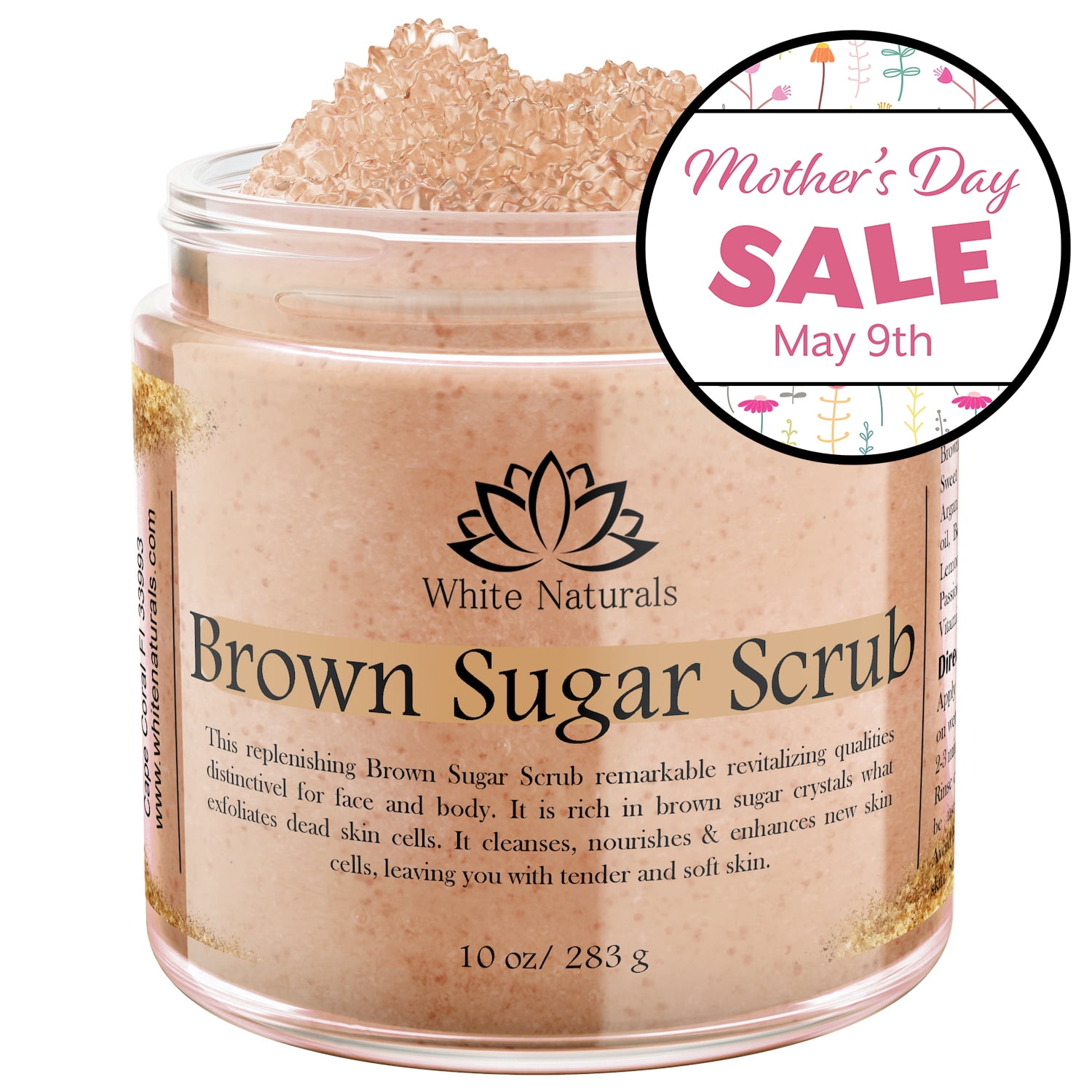 MOTHER'S DAY SALE! Brown Sugar Scrub, Organic Exfoliating Face & Body