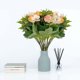 thumbnail image 5 of Rosa De Montaña Simulada Ramo de rosas y camelias de seda,arreglo floral artificial para decoración del hogar,centro de mesa de boda y jarrón (color naranja,1 pieza). Rkxzt, 5 of 9