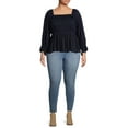 thumbnail image 2 of Romantic Gypsy Women's Plus Size Lurex Thread Square Neck Top, 2 of 5