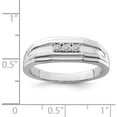 thumbnail image 4 of Sterling Silver Rhodium Plated Diamond Men's Ring (Size 10) Made In India qr5052-10, 4 of 5