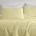 thumbnail image 3 of Chezmoi Collection Austin Queen Oversized Bedspread Set, 3-Piece Lightweight Microfiber Quilted Coverlet for All Seasons, Pastel Yellow, 3 of 9