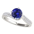 thumbnail image 2 of Mauli Jewels Engagement Rings for Women 1.15 Carat Halo Tanzanite And Diamond Bridal Set 4-prong 14k White Gold, 2 of 6