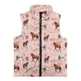 thumbnail image 4 of Pzuqiu Horse Print Girl Outerwear Vest Size 2 Fall Outfits Fashion Clothing Breathable Vest Zip Up Sleeveless for Girl Warm Soft Outerwear Jacket with Pockets for Daily Life, 4 of 7