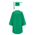 thumbnail image 2 of Sinleey Students Kids Solid Color Graduation Gown and Tassel Cap Set for School Graduation Ceremonies Green 36, 2 of 7