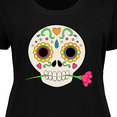 thumbnail image 4 of Inktastic DÃ­a De Los Muertos Skull with Flower Women's Plus Size T-Shirt, 4 of 5
