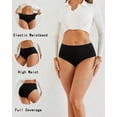 thumbnail image 2 of IF YOU Cotton Underwear for Women High Waisted Full Coverage Soft Briefs Plus Size Women's Panties S-XXL 6 Pack, 2 of 6