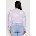 thumbnail image 5 of Women's Plus Size Flower Tufted Knit Cropped Cardigan, 5 of 5