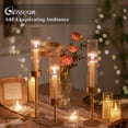 thumbnail image 5 of Glasseam Set of 6 Gold Hurricane Candle Holders: Tall Brass Taper Candle Sticks Set for Wedding Christmas Home Decor (14.5"-19"), 5 of 10