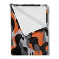 thumbnail image 2 of Camo Soft Flannel Fleece Throw Blanket, Vibrant Camouflage Lattice Like Service Theme Modern Design Print, Cozy Plush for Indoor and Outdoor Use, 50" x 70", Orange Grey Black, by Ambesonne, 2 of 5