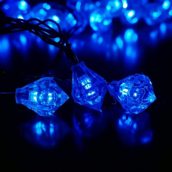 LINLIN Solar Diamond Lights, 5M 20LED Diamond Garland String Lights with 2 Modes Waterproof Solar String Lights for Christmas Wedding Party Decorations