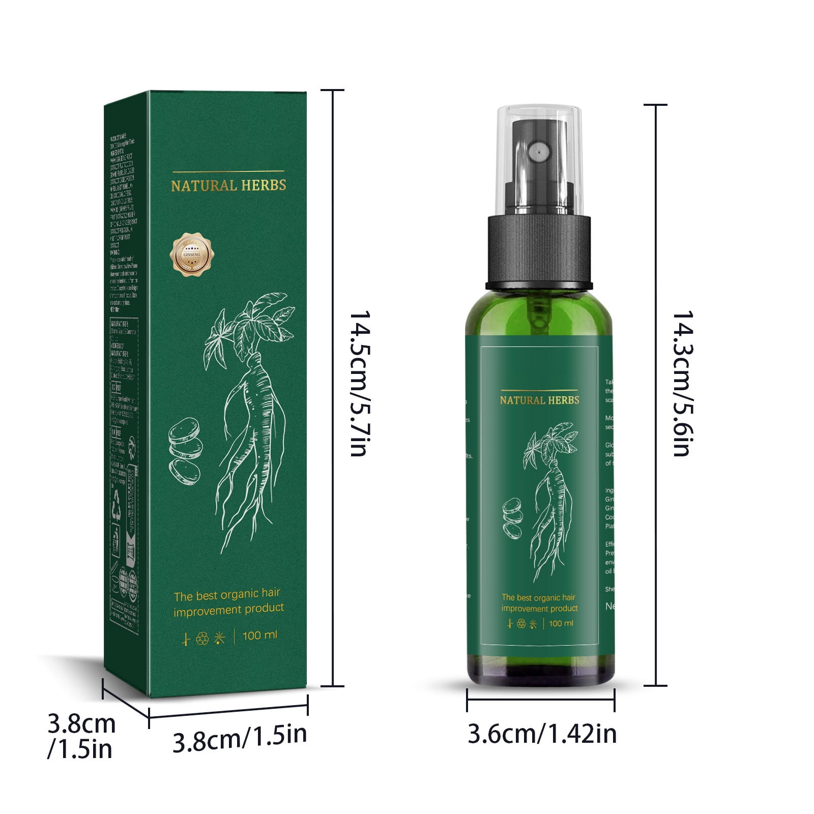 Alvantor Ginseng Hair Care Spray for Scalp Treatment, Growth, Strengthening & Thinning Hair Repair, 3.38 fl. oz.