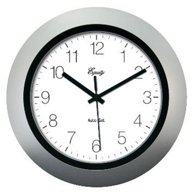 La Crosse 40222S Auto Set Analog Clock in Silver
