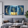 thumbnail image 3 of 3 Piece Abstract Wall Art Gold Fish and Butterfly Paintings Blue Wall Decor Poster Modern Artwork Picture HD Canvas Print,Framed for Living Room Bedroom Bathroom, 12"x16"x3 Panels, 3 of 7