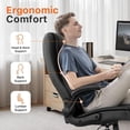 thumbnail image 4 of CQAOE Ergonomic Office Desk Gaming Computer Chair Executive High Back Support Flip-up Arms Adjustable Height Swivel Rolling Wheels Comfy PU Leather for Home (Black), 4 of 18
