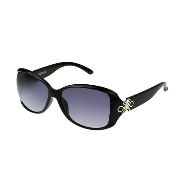 Foster Grant - Foster Grant Women's Black Rectangle Sunglasses V07 ...
