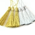 thumbnail image 3 of 30x Silky Handmade Soft Tassels Floss Bookmark Tassels with Cord Loop for Jewelry Making DIY Projects Bookmarks Golden, 3 of 6