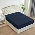 thumbnail image 6 of Mellanni Fitted Sheet, up to 16" Deep Pocket, Soft Microfiber, 1 Piece Queen, Navy Blue, 6 of 7