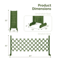 thumbnail image 3 of Tcbosik 2 Pack Expandable Garden Fence, 35"H Freestanding Lattice Fence, Solid Wood Retractable Trellis, Instant Wooden Divider for Balcony, Patio, Garden, Backyard, Olive Green, 3 of 8
