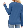 thumbnail image 5 of Resicozy Sweaters for Women Long Sleeve V Neck Shirts Business Casual Fashion Work Blouses 2025 Fall Loose Knit Pullover Tops Blue XL, 5 of 5