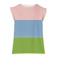 thumbnail image 5 of Odeerbi Kids Boys Girls 2 Piece Outfits Summer Clothes Color Block Tank Tops Shorts Set Fashion Casual Sleeveless Blouse Round Neck Collar Printed Short Pants Sets Pink, 5 of 8