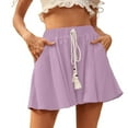 thumbnail image 2 of Kovlvoll Womens Shorts Plus Size Summer Lightweight Comfy Elastic Waist Drawstring Loose Summer Skirts with Shorts, 2 of 7