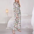 thumbnail image 3 of Goofa Retro Style Printed Women’s 2 Piece Pajama Set Super,Pajamas Women's Long Sleeve Sleepwear Soft Button Down Loungewear Pjs Lounge Set Nightwear-Large, 3 of 9