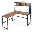 thumbnail image 4 of Giantex L-Shaped Desk, Space Saving Corner Desk, Industrial Computer Workstation  for Home Office, Brown, 4 of 10