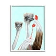 thumbnail image 4 of Stupell Industries Detailed Ostrich Birds Talking Red Cord Telephone Graphic Art White Framed Art Print Wall Art, Design by Amelie Legault, 4 of 5