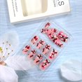 thumbnail image 2 of Uñas postizas adhesivas LOPMNGHT medianas rosa con flores 24 piezas, 2 of 6