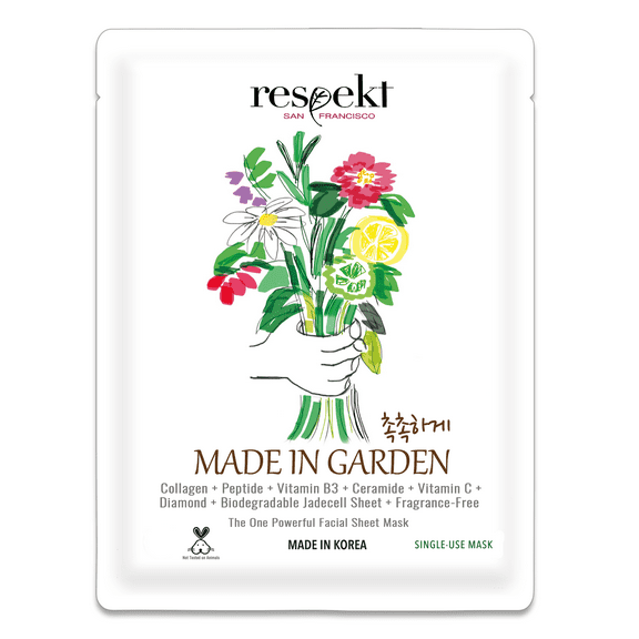 RESPEKT Facial Sheet Mask for Pore Tightening, Collagen Boost, Dark Spots, Intensive Moisturizing, Less Visible Fine Lines & Wrinkles (1 Sheet)