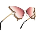 thumbnail image 5 of Luxury Diamond Butterfly Sunglasses Women Vintage Rimless Oversized Rhinestone bling Sun Glasses LadiesY2K Eyewear, 5 of 9